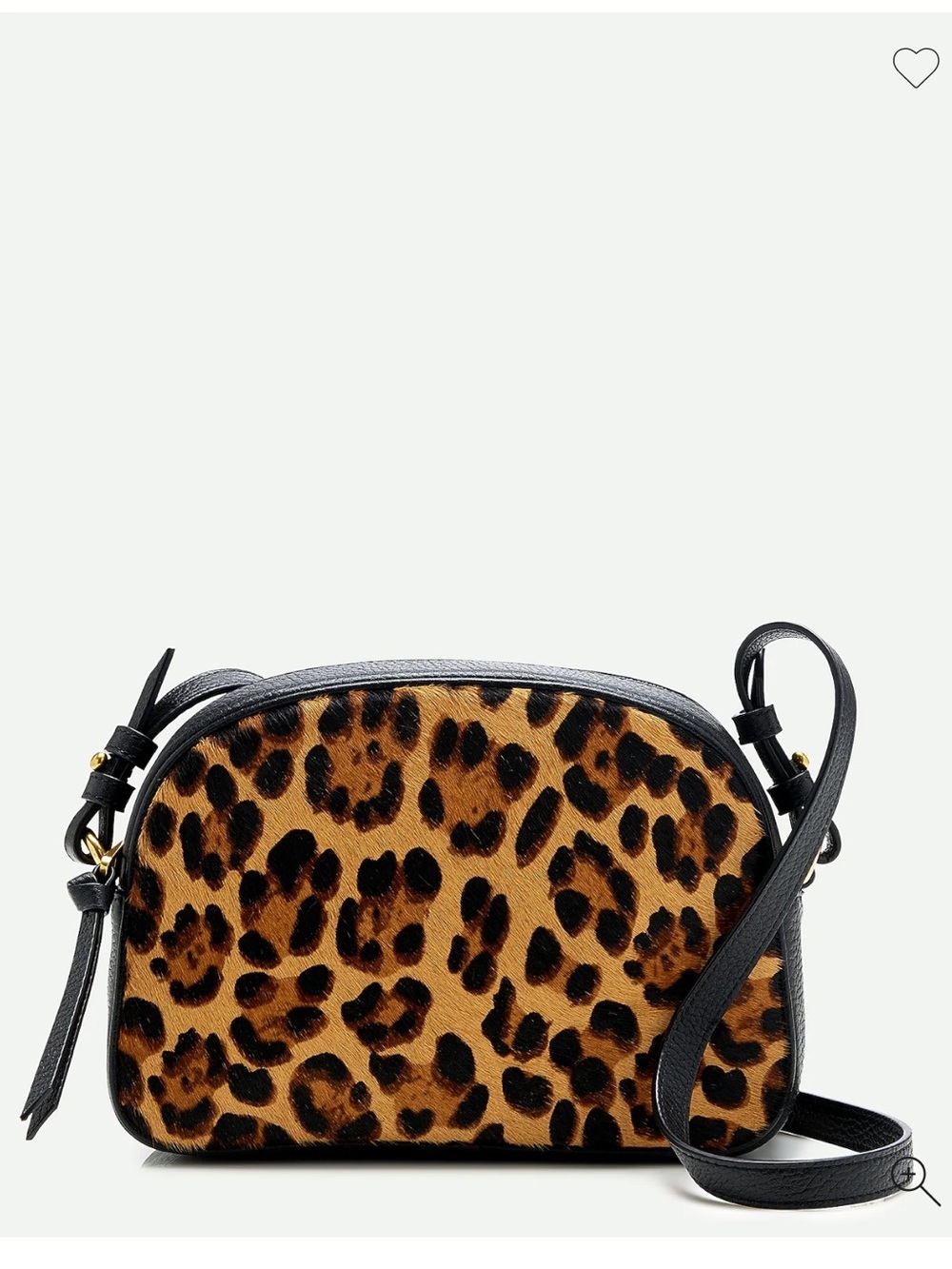 J.Crew Devon hair calf camera bag with detachable strap leopard cross body bag
